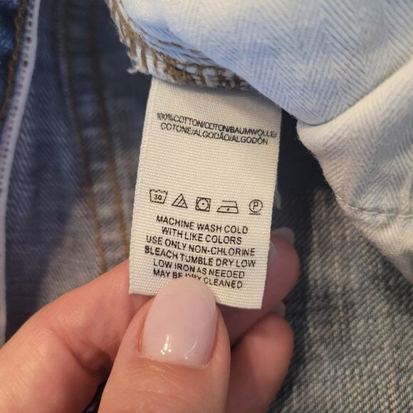 Free People Uptown Rock High Waist Denim Shorts Raw Hem Size 29 EUC - Picture 9 of 13